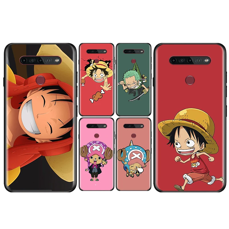 

Cartoon Luffy One Piece For LG K92 K42 K22 K71 K61 K51S K41S K30 K20 2019 Q60 V60 V50 S V40 V30 G8S G8 X Black Phone Case