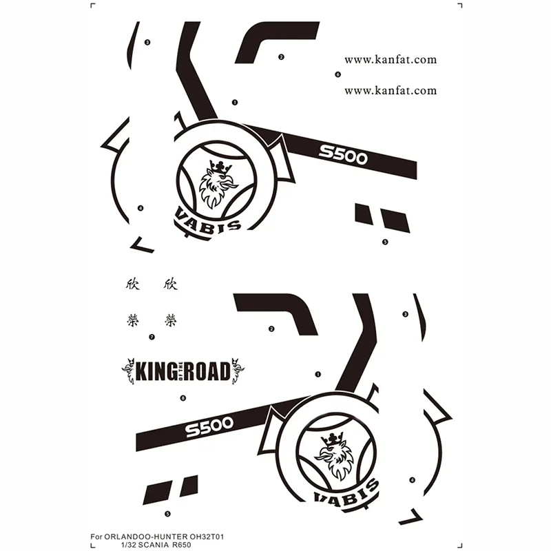Бумажная наклейка для RC модели ORLANDOO-HUNTER SCANIA R650 OH32T01