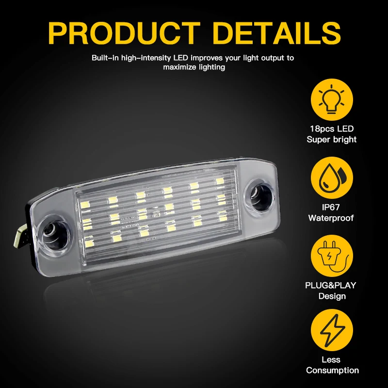 2 шт. Canbus светодиодный светильник номерного знака в сборе для Hyundai Sonata YF i45 i40 Kona