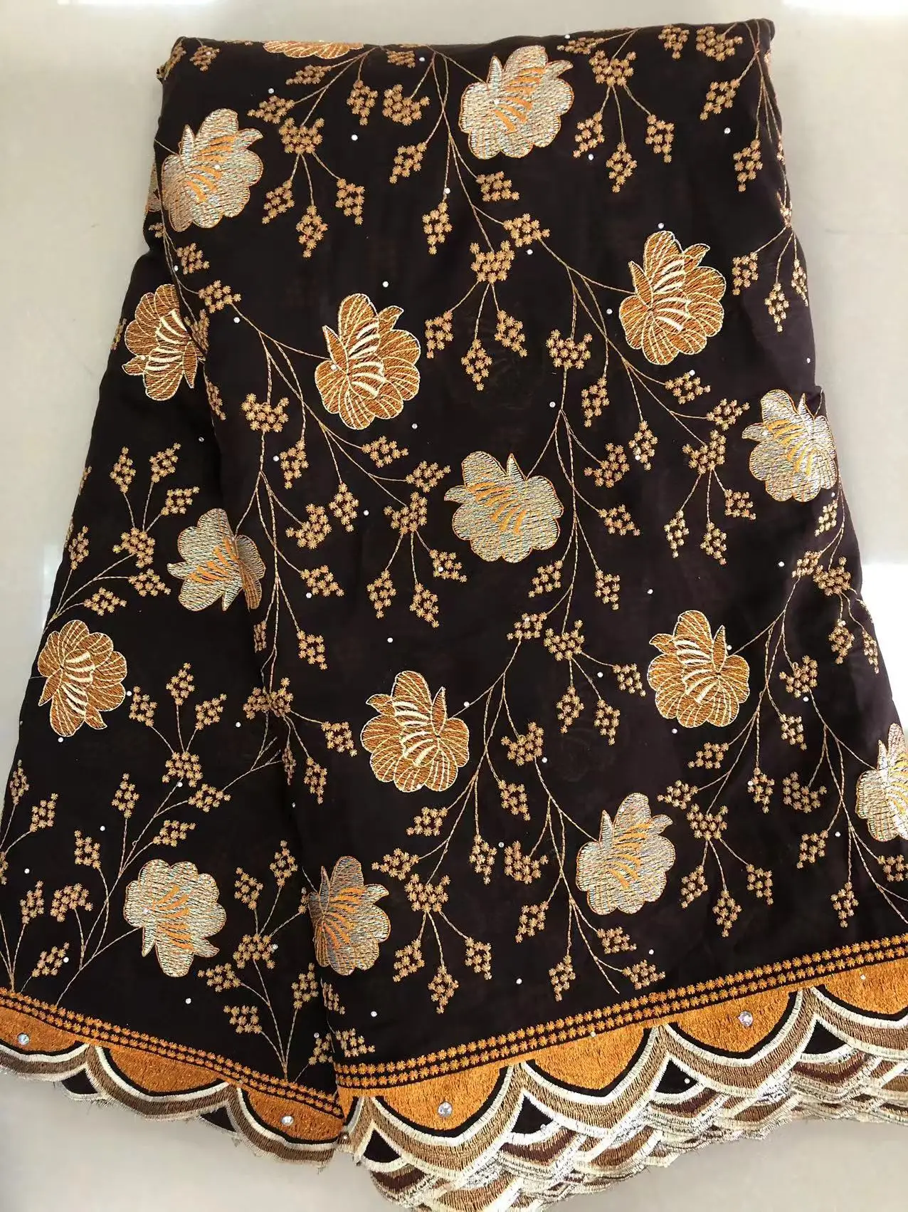 

New 100% Cotton Swiss Voile Lace Fabric 2023 High Quality Nigerian Evening Stone Embroidery African Lace Fabric Material QF0925