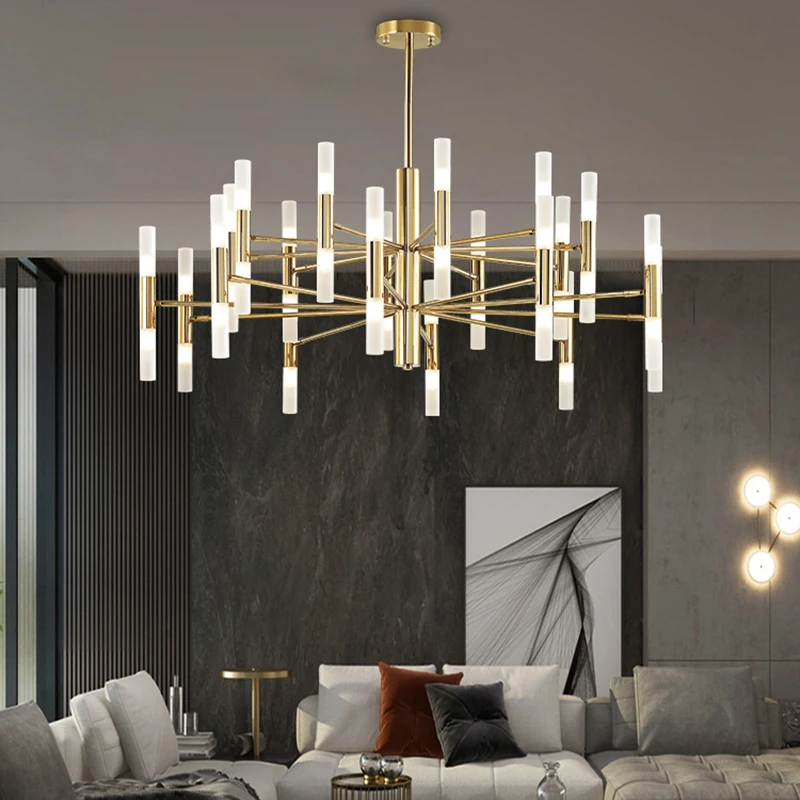 

Nordic Luxurious G9 Pendant Lamp Golden High Quality Wrought Iron Creative Restaurant Drawing Room Hotel Decorate Hanging Lights