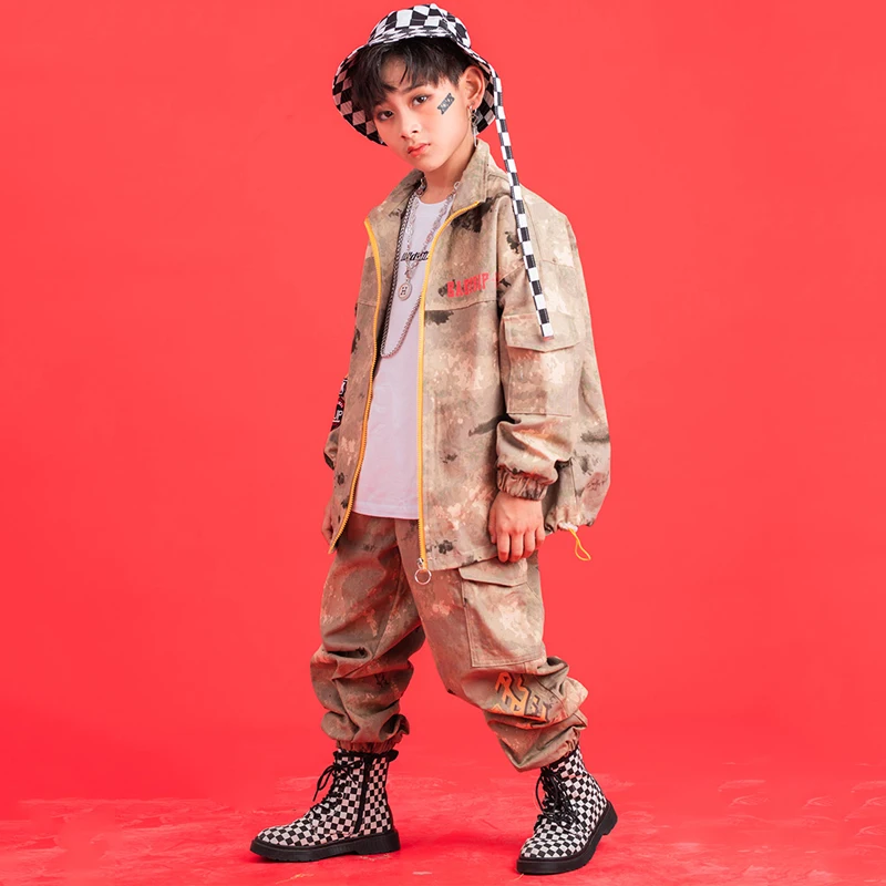 Детская одежда для современных уличных танцев камуфляжный свитшот девочек и