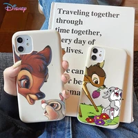 disney bambi thumper phone case for iphone 11 12 13 mini pro xs max 8 7 6 6s plus x xr solid candy color case