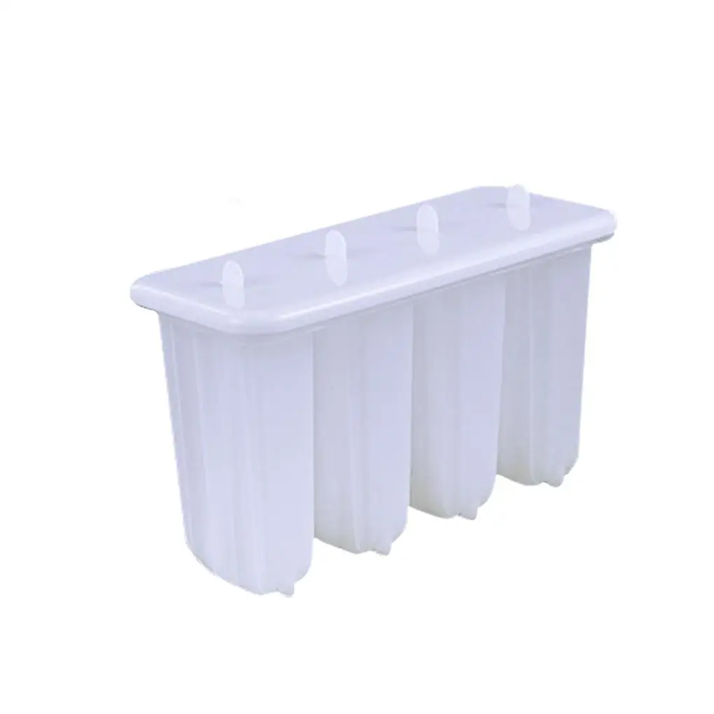 

4 Grids Ice Cream Mould Household Plastic DIY Ice Mold Reusable Washable Ice Mould Practical Kitchen Freezer Ice Lolly Mould