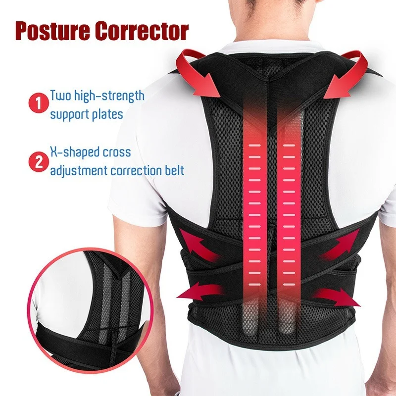 

2022 Back Posture Corrector Shoulder Support Belt Upper and Lower Back Pain Relief Improve Spine Clavicle Brace Posture Vest