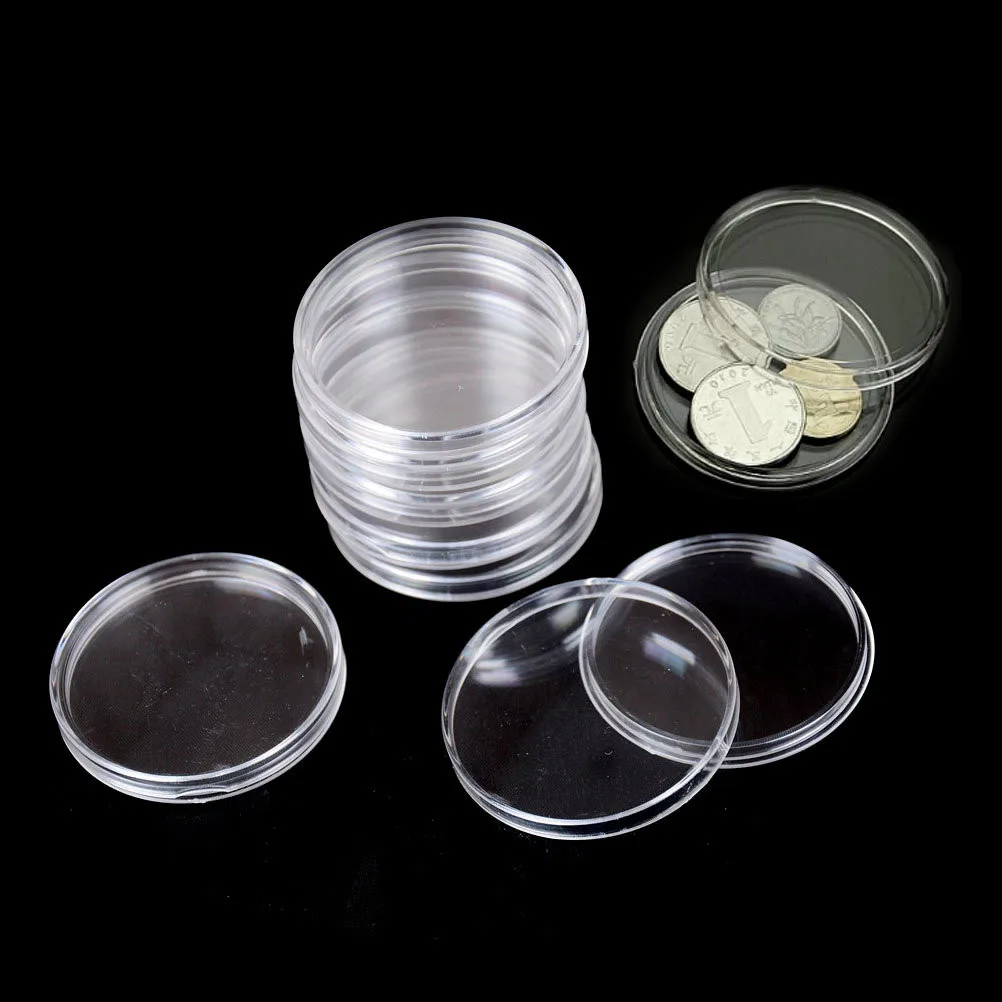

10pcs/lot Transparent Plastic Coin Holder Coin Collecting Box Case for Coins Storage Capsules Protection Boxes Container 18-40mm