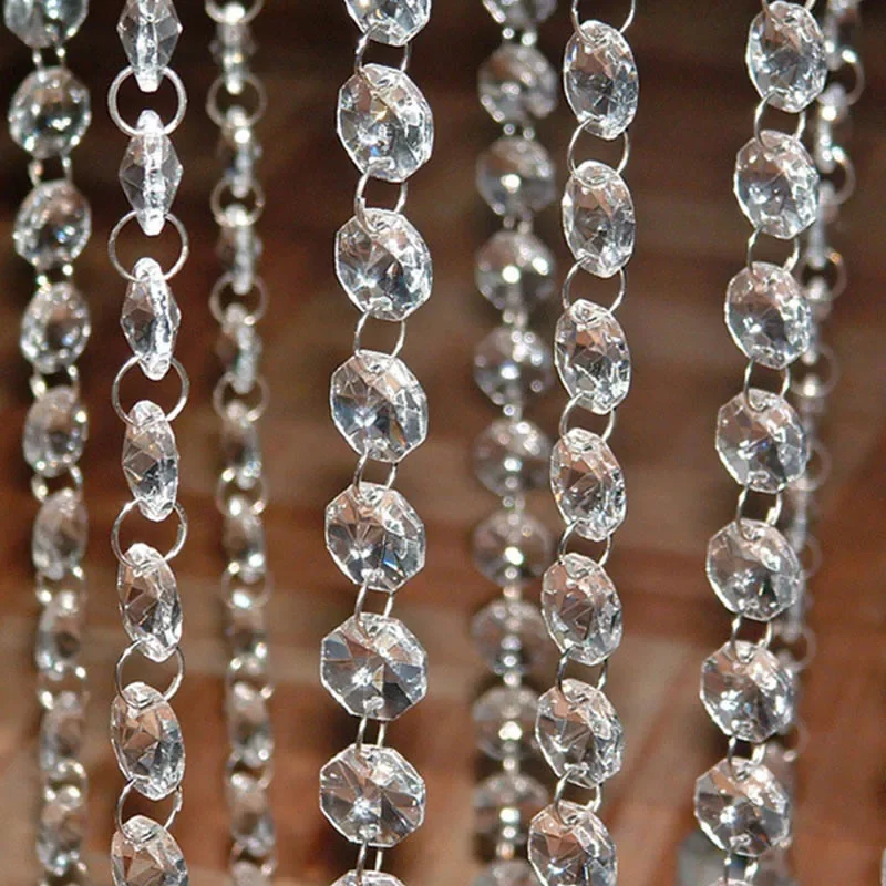 

5M (16.4 )FT Crystal Hanging Beads Clear Acrylic Bead Garland Chandelier Hanging for Wedding Decoration Home Party Supplies