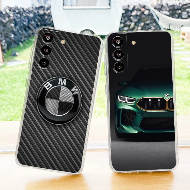 

Top Car BMW Art Logo Luxury Phone Case For Samsung S23 S22 S21 S20 FE Ultra Pro Lite S10 S9 S8 Plus S7 5G Transparent Cover