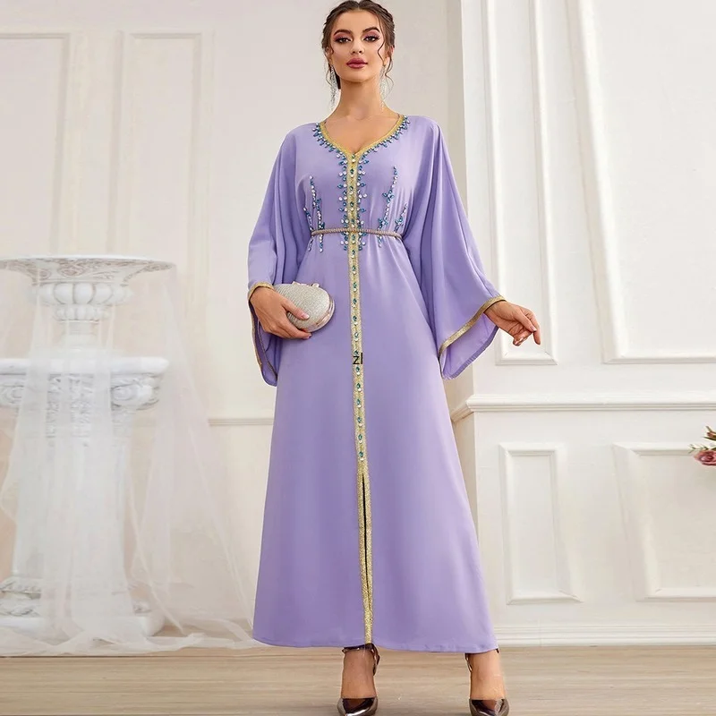 Caftan Marocain Long Arabic Dress Kaftan Pakistan Arabic Turkey Islam Saudi Abaya Dubai Evening Party African Dresses for Women