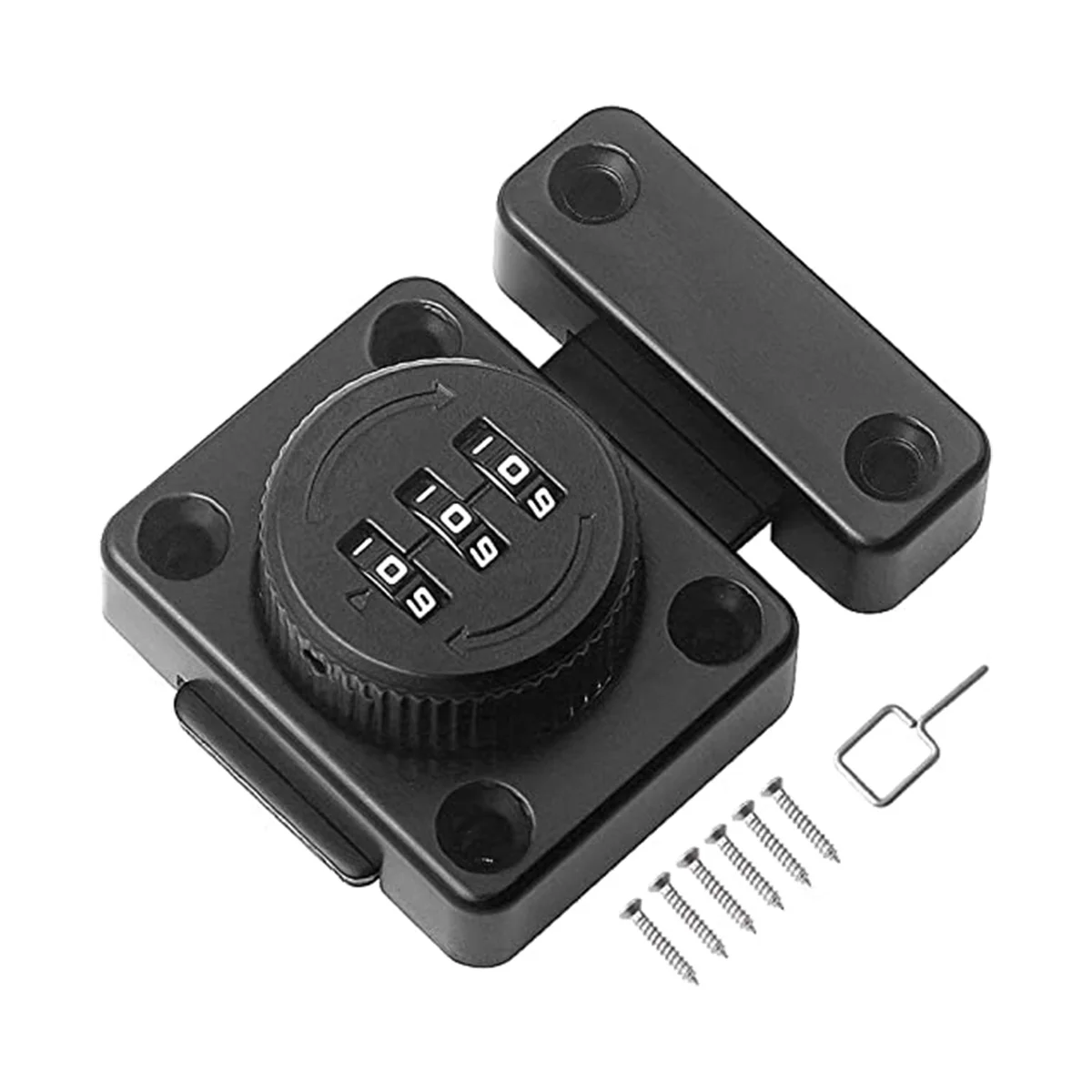 

Mechanical Keyless Cabinet Lock, Swivel Drawer Lock Combination Lock, Combination Latch File Cabinet Lock (Black)