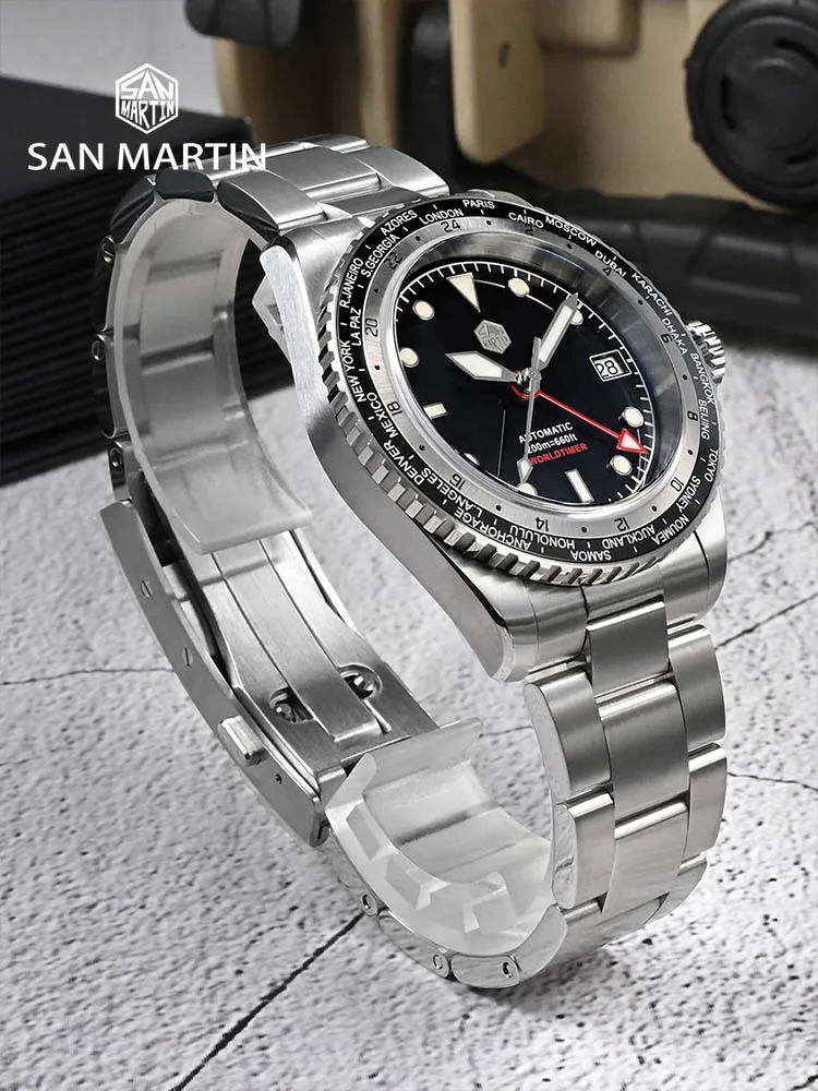 San Martin 2023 New Men Watches Luxury Sports Diving Watch Japan NH34 GMT Business Automatic Mechanical Sapphire Waterproof 200m