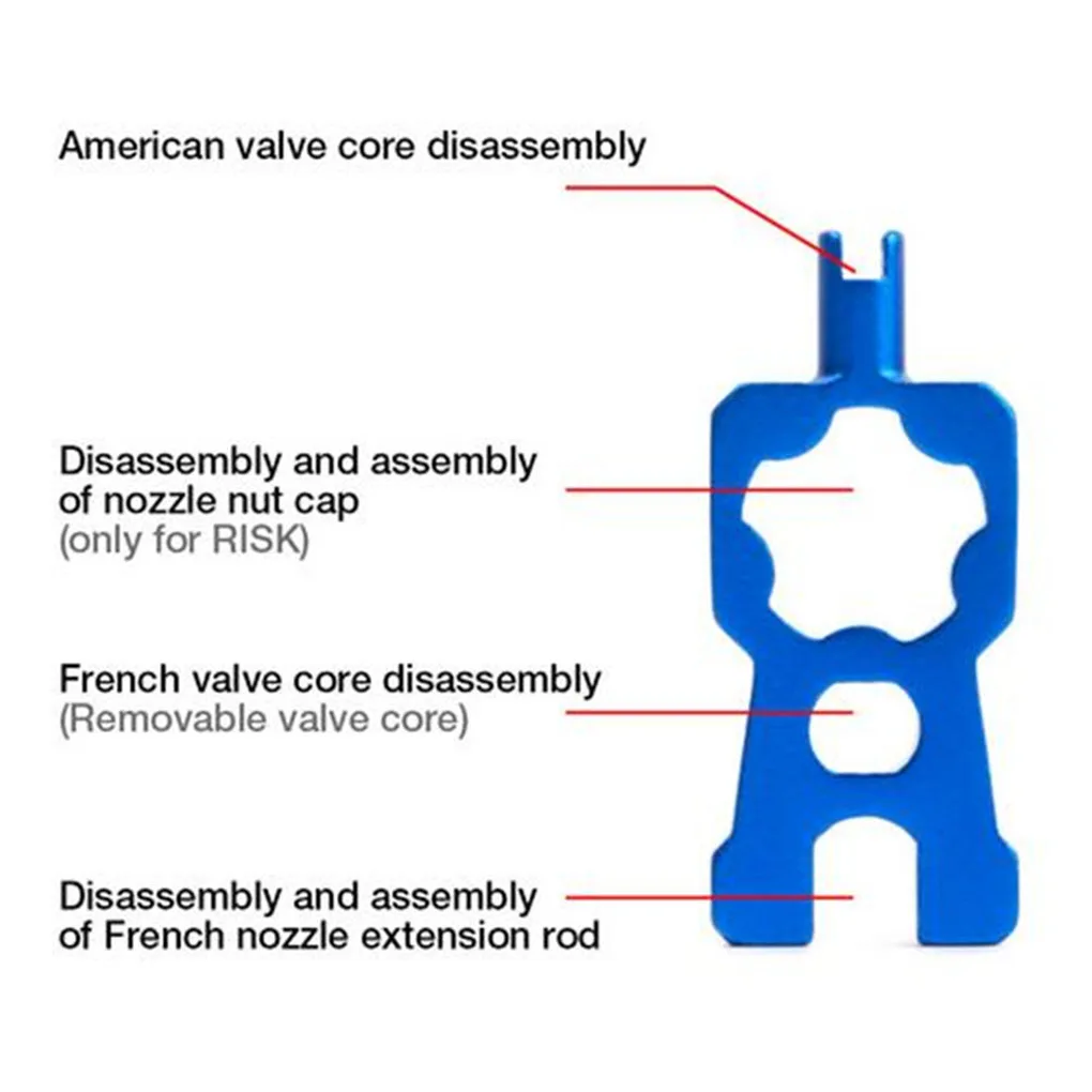 

4 IN 1 Bicycle Tire Nozzle Wrench Multifunctional Valve Core Tool Double-Head Portable Removal Disassembly Spanner Bike Repair