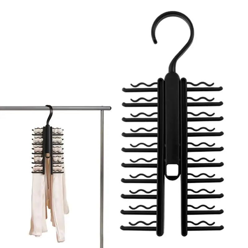 

Belt Tie Rack With 360 Degree Swivel Large-Capacity Hook Tie Storage Clip Multi-Layer Silk Scarf Organizer For Closet Balcony
