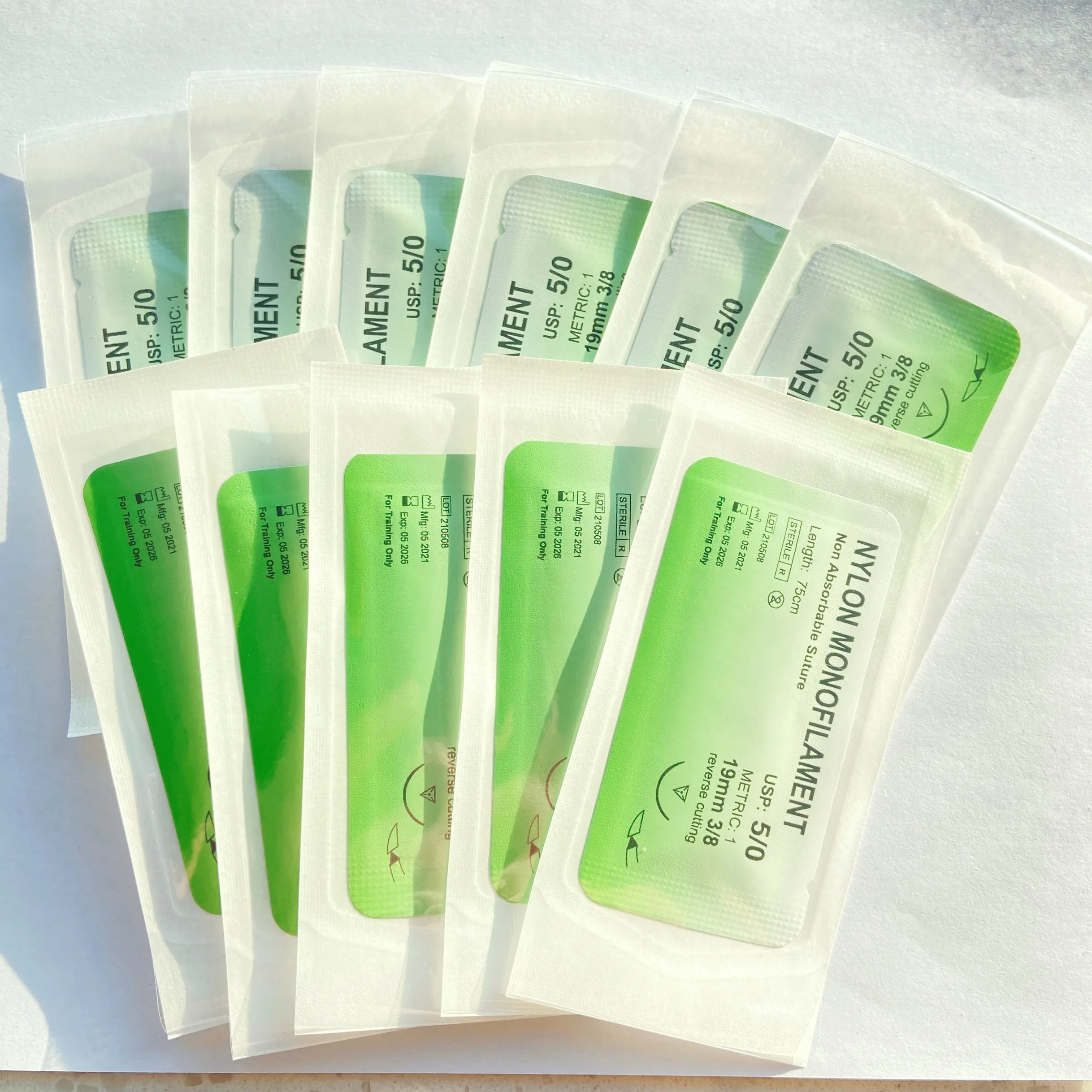 Стоматологический Хирургический монофиламент 500 шт. стерильный нейлоновый синий