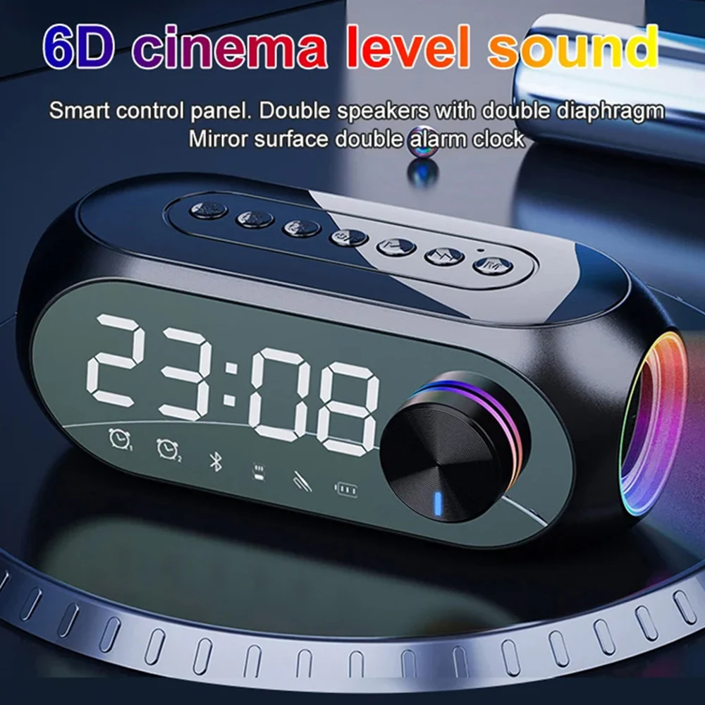 S8 Wireless Caixa De Som Bluetooth Speaker With LED Display Stereo Subwoofer Soundbar Alarm Clock FM Radio TF Aux Music Player