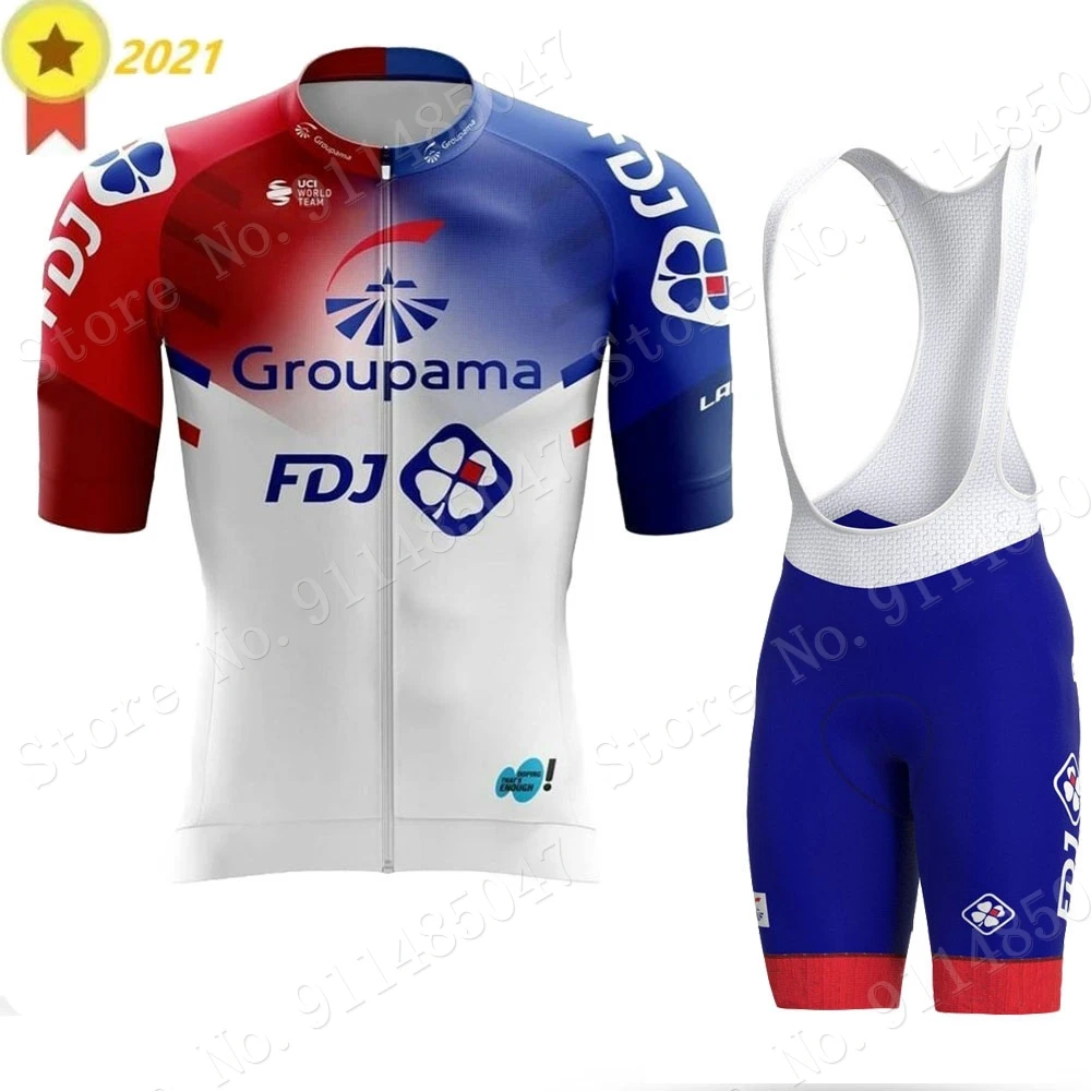 Conjunto de ropa de ciclismo del equipo para hombre, traje de camiseta y pantalones cortos con pechera, Maillot y Culotte de verano para bicicleta de carretera, novedad de 2021