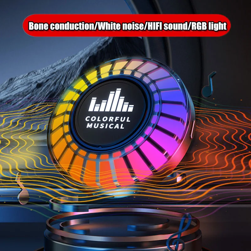 

Bone Conduction Bluetooth Speaker Portable APP Control Bluetooth5.0 Sound Box Hifi Stereo MP3 Player White Noise Music for Sleep