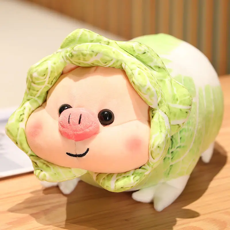 

25/32/42cm New Cabbage Pig Cute Vegetable Fairy Anime Plush Toy Fluffy Stuffed Plant Soft Doll Kawaii Pillow Baby Kids Toys Gift