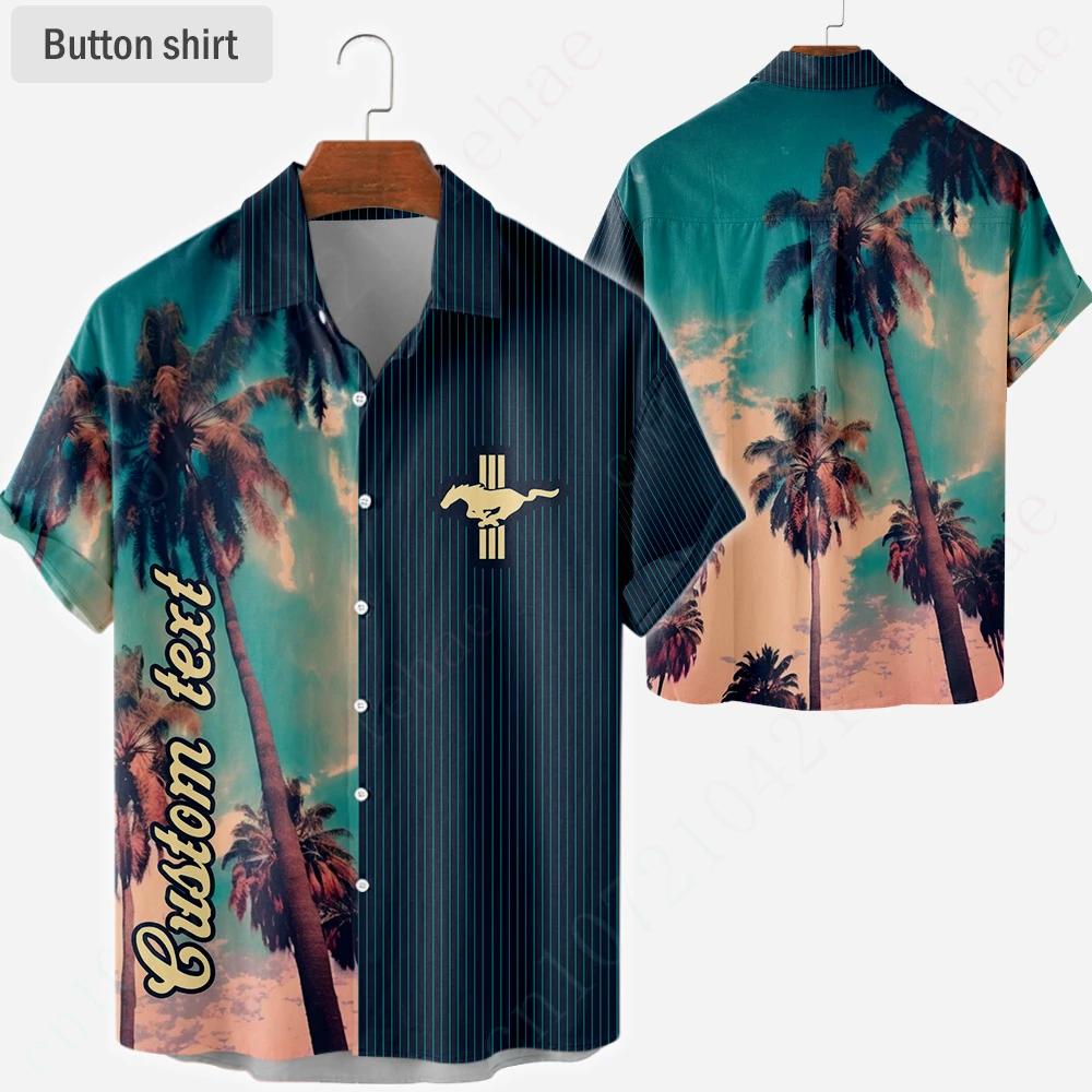 

Mustang Unisex Clothing Harajuku Oversized T-shirt Casual Shirts For Men Women Luxury Button Cardigan Anime Shirts And Blouses