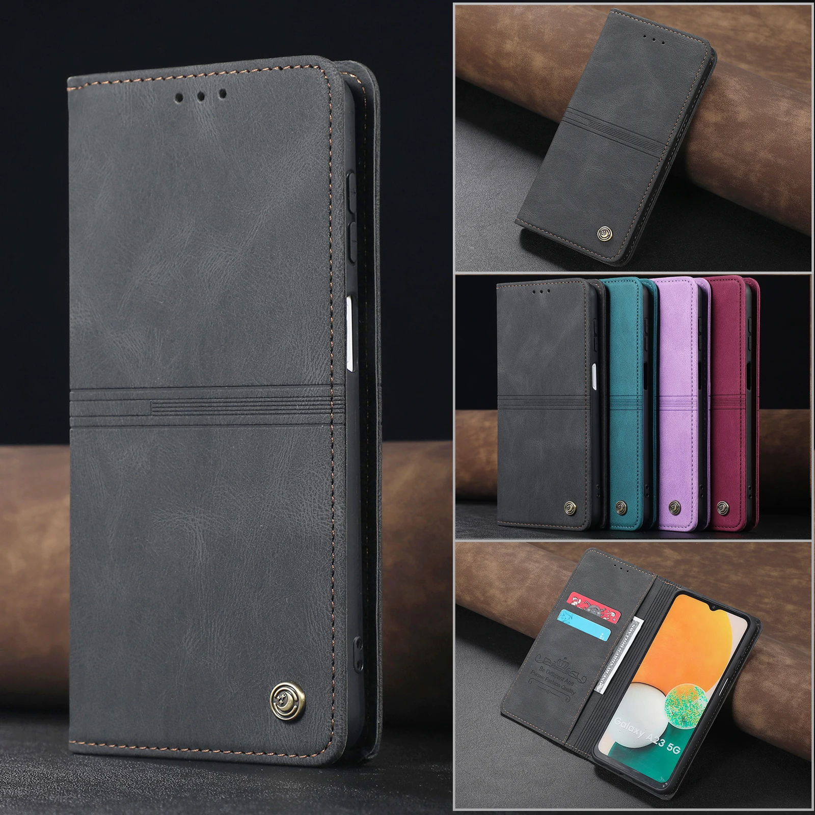 

Magnetic Case for Samsung Galaxy S22 Plus S21 Ultra S20 FE Note 20 10 Pro A73 A53 A33 A13 A72 A52S A32 A12 Leather Wallet Cover