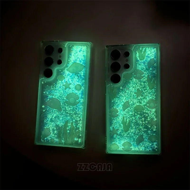 Светящийся китовый дельфин для Samsung Galaxy S24 Ultra S23 FE S22 S21 S20 Note 20 10 Plus чехол с