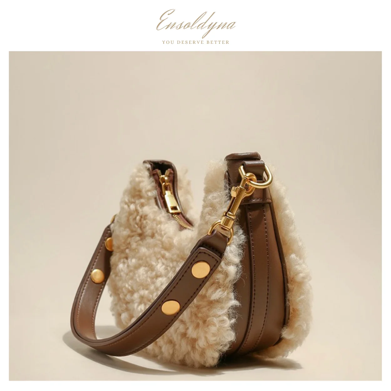 

Сумка Ensoldyna для женщин в стиле ретро, повседневные женские тоуты, шерстяные Хобо, сумки на плечо, Роскошный дизайнерский саквояж из натураль...