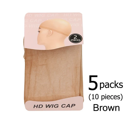 10-шт шапочки для парика для женщин HD шапочка для парика для кружевного переднего парика лысая шапочка для париков черный коричневый невидимый HD чулок шапочки для париков