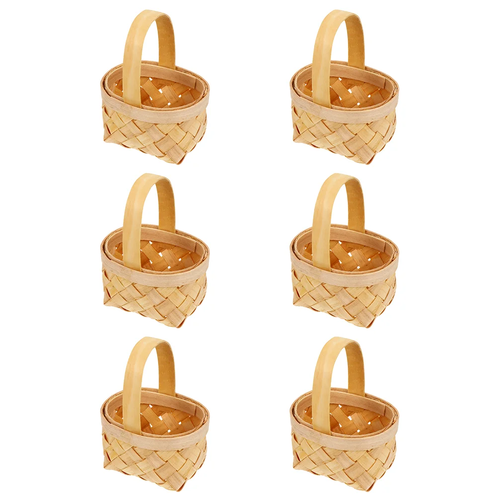 

Basket Wedding Gift Baskets Wooden Candy Rustic Woven Handheld Mini Flower Storage Wicker Multi Hamper Girl Handmade Party