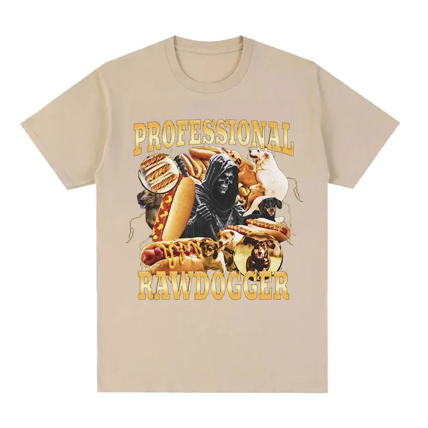 Забавные профессиональные футболки с рисунком Rawdogger Sausage Dog Meme мужская модная