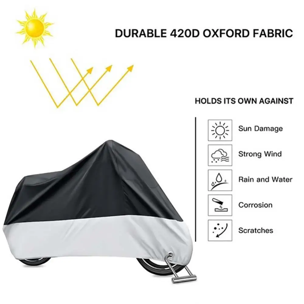 

Motorcycle Waterproof Sun Rain Dust Protection Cover with Anti-theft Lock Hole