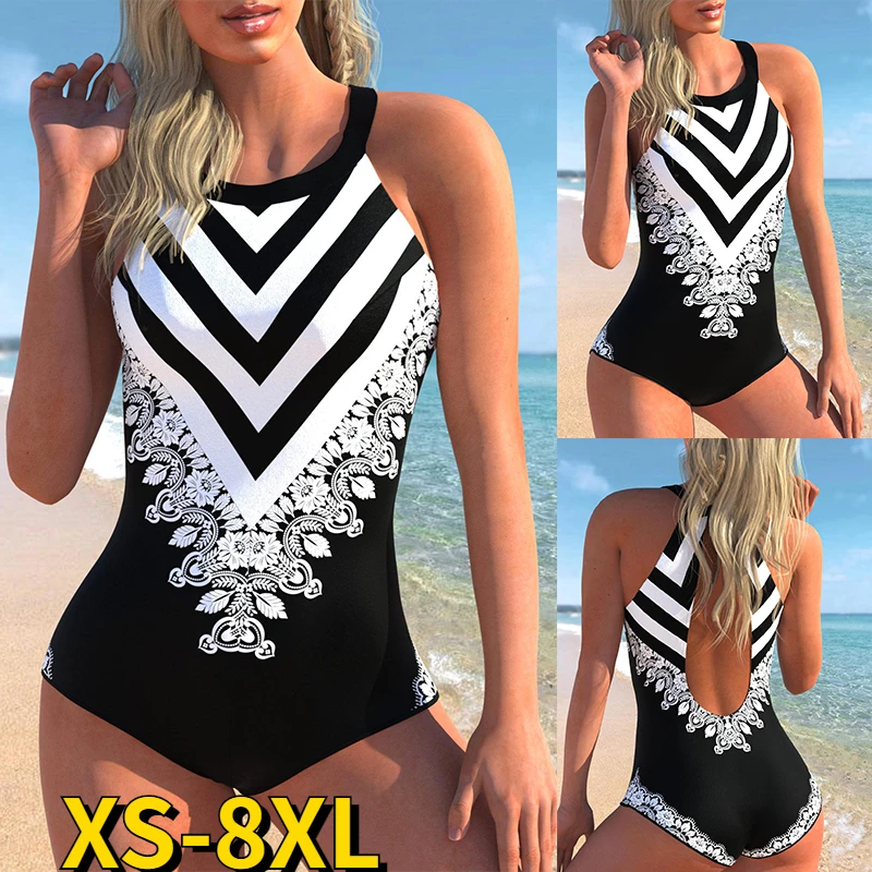 

2023 Sexy Print one Piece Swimsuit Tankini Large Size Swimwear Women Flower Vintage Bodysuit Swim Beachwear Bathing Suit new