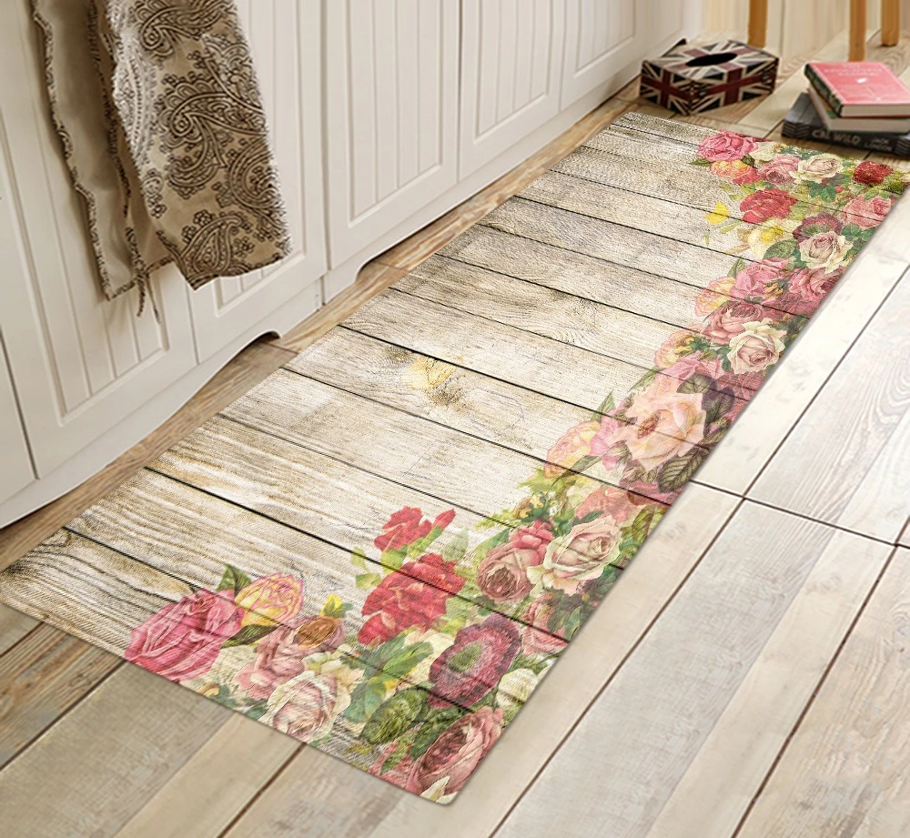 

3D Printed Non Slip Bathtub Mat Kitchen Rug Washable Hallway Mats Soft Microfiber Absorbent Doormat