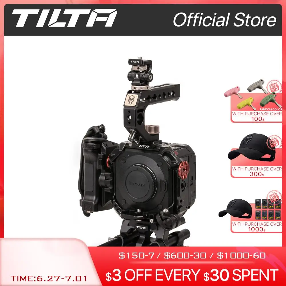 

TILTA TA-T21-C-B Full Camera Cage for PANASONIC BGH1 Scratch Proof Camera 3/4-EF Lens Support HDMI Cable-Compatible Wire Clamp