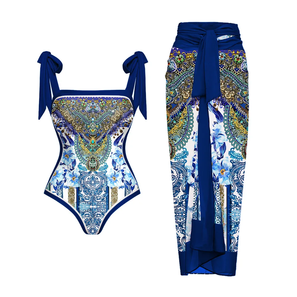 

Swimwear 2023 New One Piece Swimsuit Skirt Woman Bikini Sets Tie-Shoulde Bowknot Brazilian Beach Bathing Suit Summer Dress