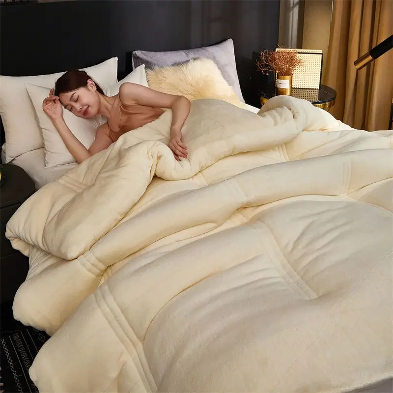 

Home Textile, Winter Home, Thickened Milk Velvet, Soybean Fiber Quilt Core, Quilt, Bed Sheet, Warm, Soft And Comfortable Bedding