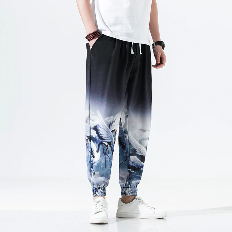 

Шаровары мужские оверсайз, повседневные брюки для бега, с принтом, уличная одежда, 5XL, весна-лето 2022