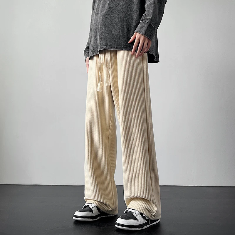 

Мужские свободные прямые широкие брюки Privathinker, однотонные брюки с завязками, большие размеры