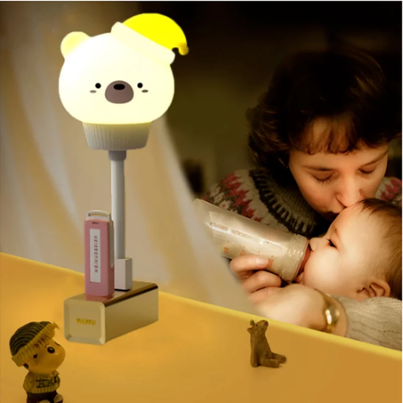 

LED bedside lamp children's Christmas gift USB night light cute cartoon character remote control children's bedroom decoration