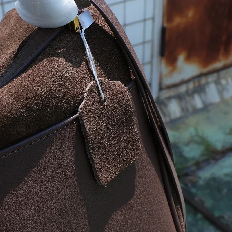 Роскошная дизайнерская осенне-зимняя замшевая сумка из воловьей кожи