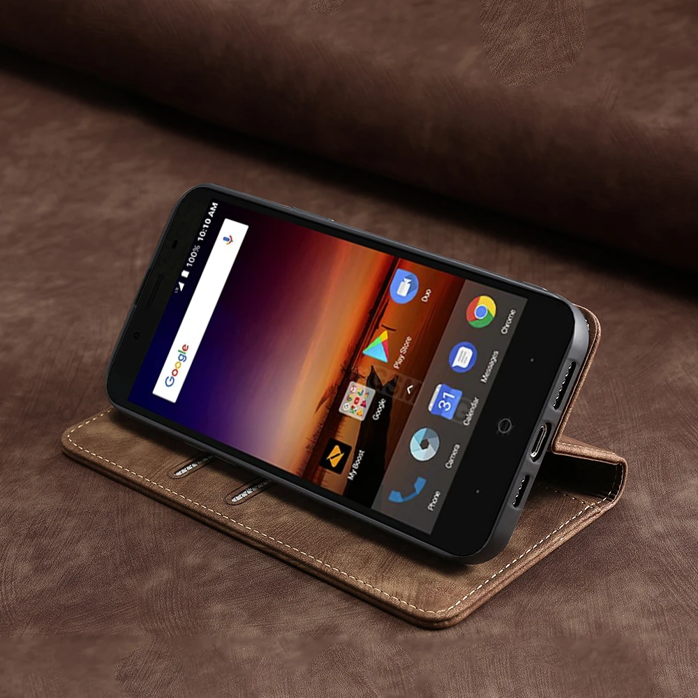 Кожаный чехол-книжка с магнитной подставкой и отделениями для карт Xiaomi Poco X6 Pro