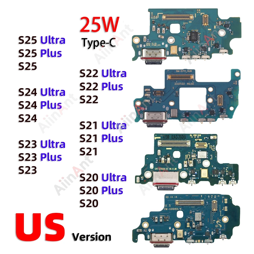 Фото США для Samsung Galaxy S25 S24 S23 S21 S20 Plus Ultra S901U S906U S908U S928U USB-плата, разъем для док-станции, зарядного устройства, порт, гибкий кабель №1