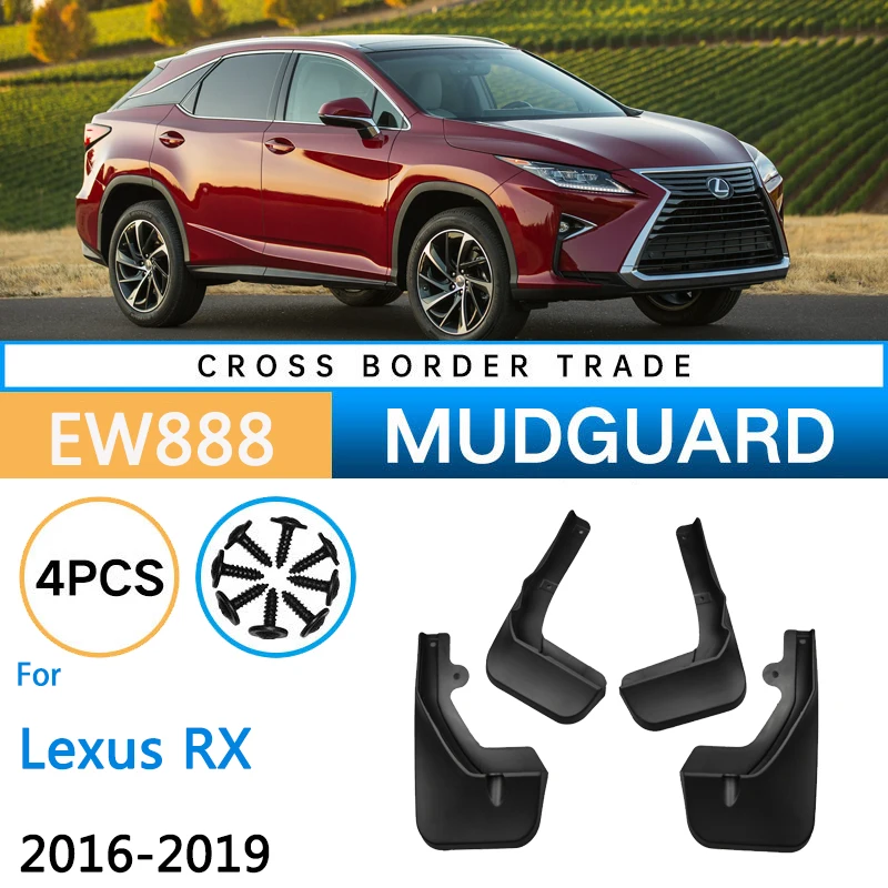 

for Lexus RX RX350 RX450h RX200T RX350L F-sport 2016~2019 Fender Mudguard Mud Flaps Guard Splash Flap Mudguards Car Accessories