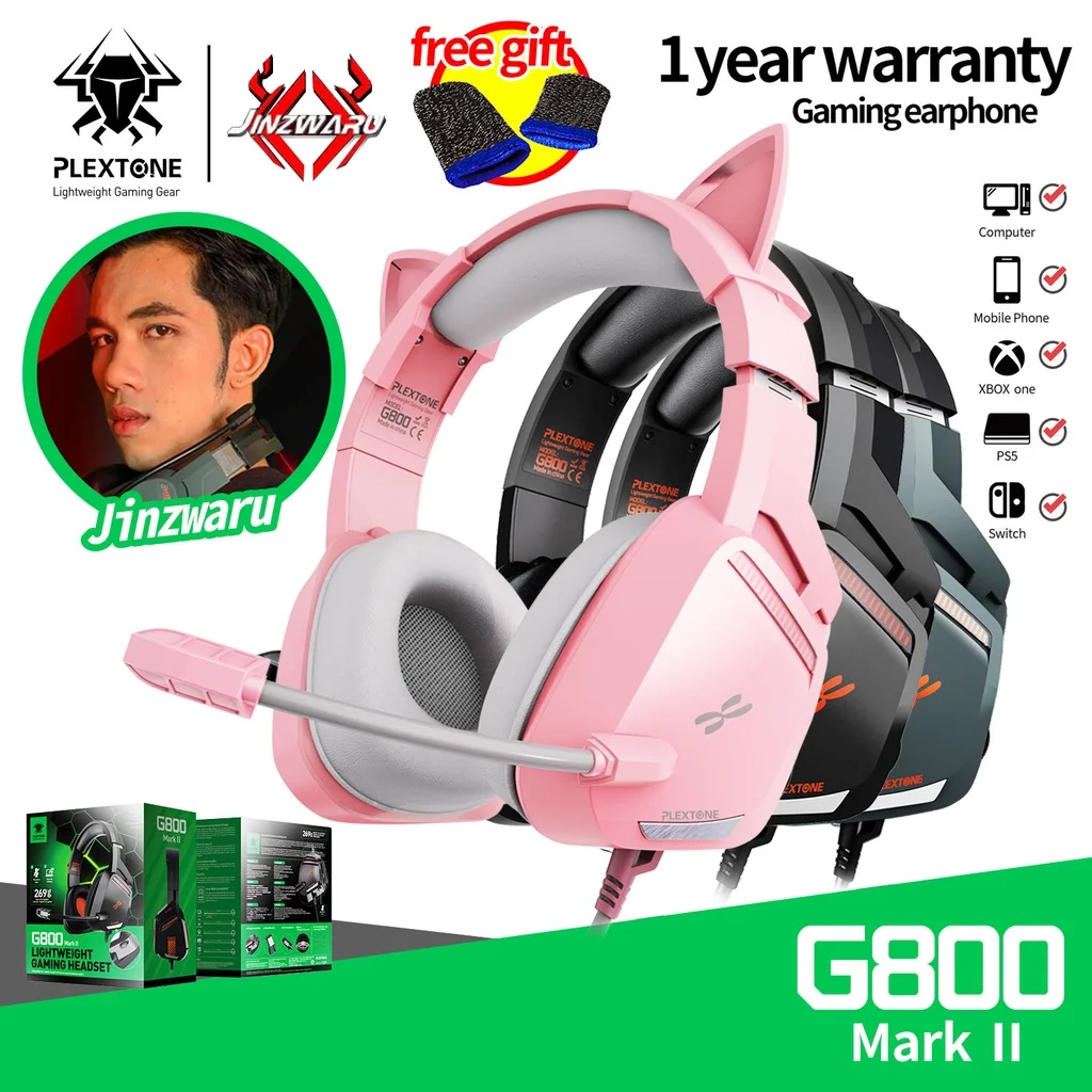 

Gaming Headset Headphones Plextone G800 Classic Style Gaming Earphone Noise Cancelling Deep Bass Stereo with HD Flexible Mic
