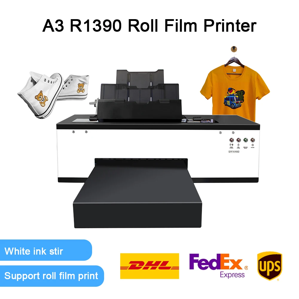 

A3 DTF Printer DTF Directly Heat Transfer Film Printer For Roll Film Print on Clothes R1390 DTF Roll Film Tshirt Printer Machine