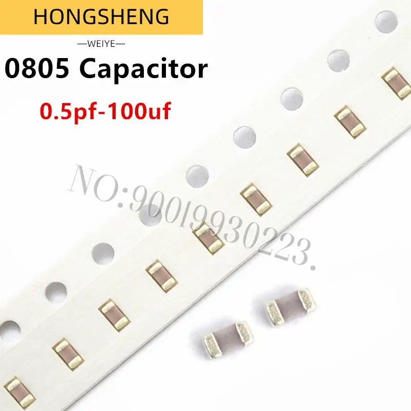 

100% New 100pcs/lot 100nF X7R Error 10% 50V 0805 0.1UF 104 1pF ~ 47uF SMD Thick Film Chip Multilayer Ceramic Capacitor