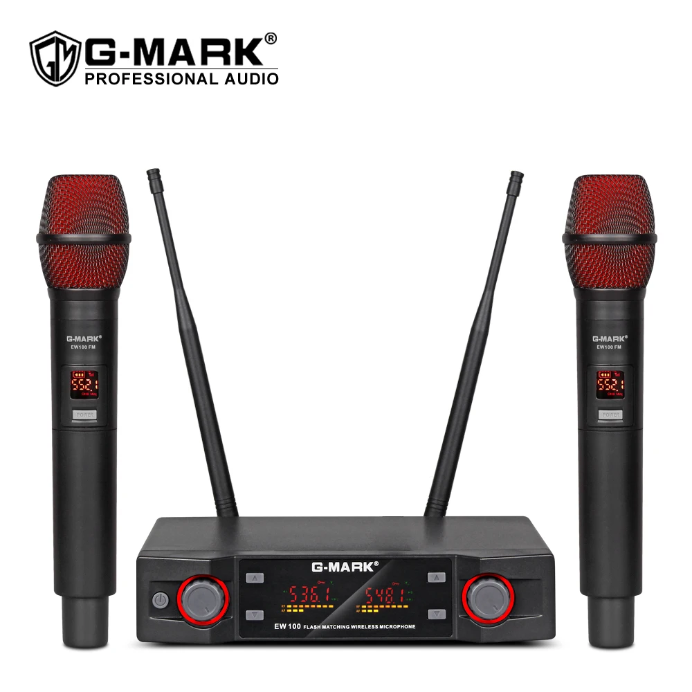 Wireless Microphone G-MARK EW100 Professional UHF Karaoke Mic Frequency Adjustable 80M For Party Band DJ Church Show enlarge