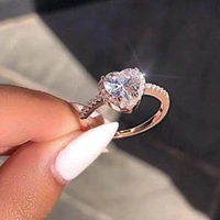 milangirl heart rings for women silver wedding engagement bridal jewelry cubic zirconia stone elegant ring accessories