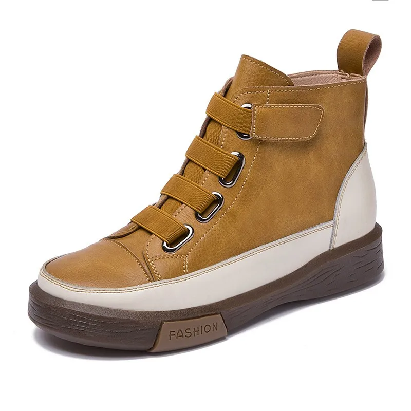 Женские зимние ботинки из натуральной кожи на плоской подошве DIMANYU цвета в