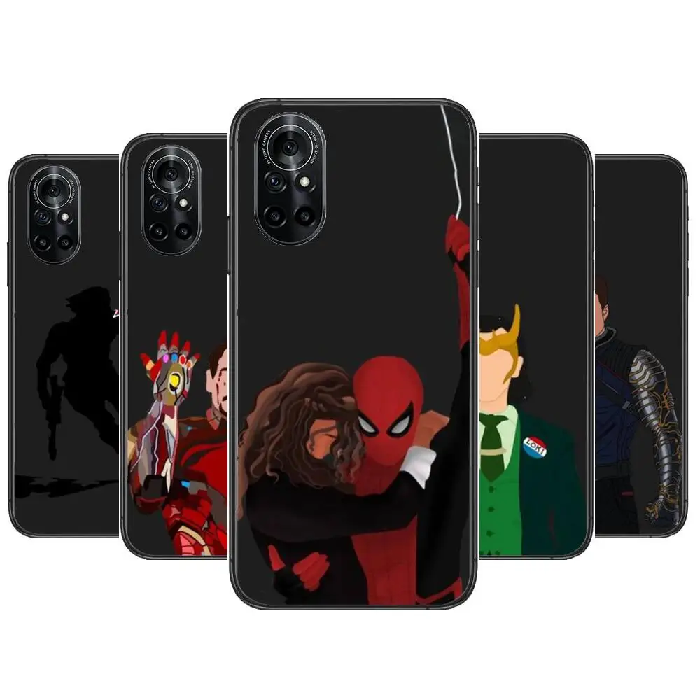 

Luxury Marvel Comics Clear Phone Case For Huawei Honor 20 10 9 8A 7 5T X Pro Lite 5G Black Etui Coque Hoesjes Comic Fash desig