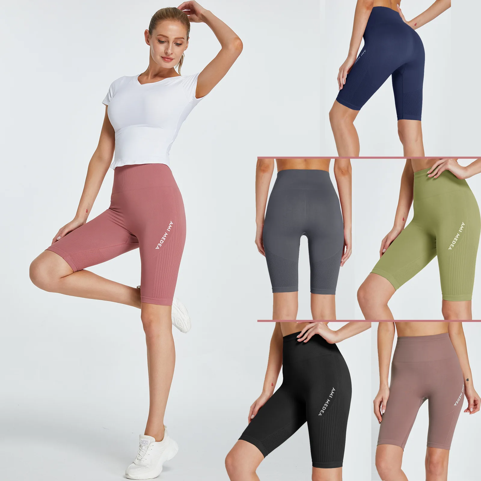 

2022 New High Waist Capris Tight Hip Lifting Riding Pants Running Sports Fast Dry Yoga Letter Shorts